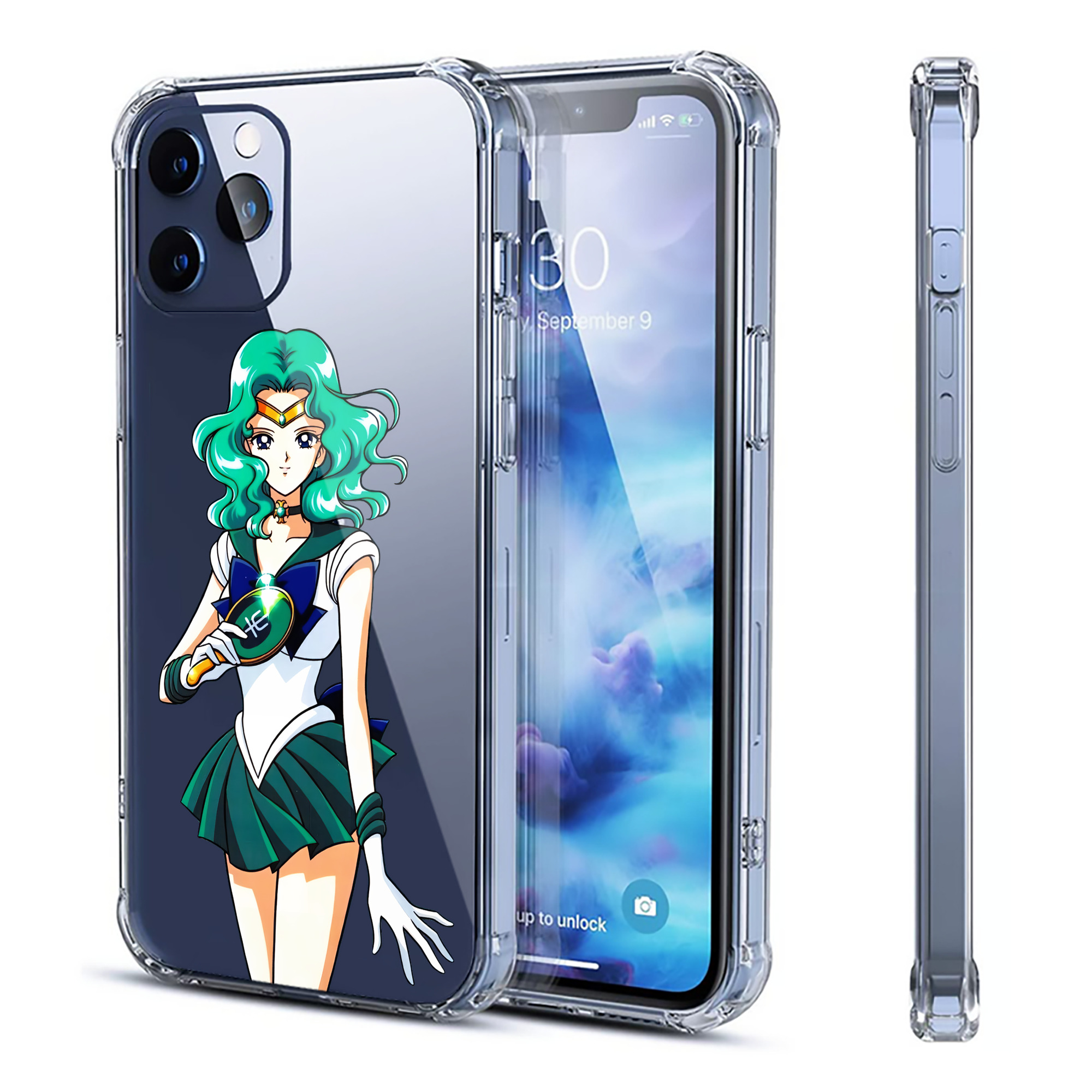 （画像用） 美少女戦士セーラームーン 海王 みちる（かいおう みちる） Sailor Moon Kaiou Michiru 【iPhone 12シリーズ対応】透明スマホケース（クリアソフトケース）